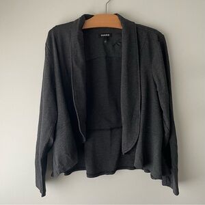 Torrid Peplum Blazer Jacket Open Cardigan Sweater Ruffle Short Grey Plus Size 1